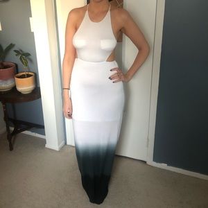 Open back tie dye maxi dress